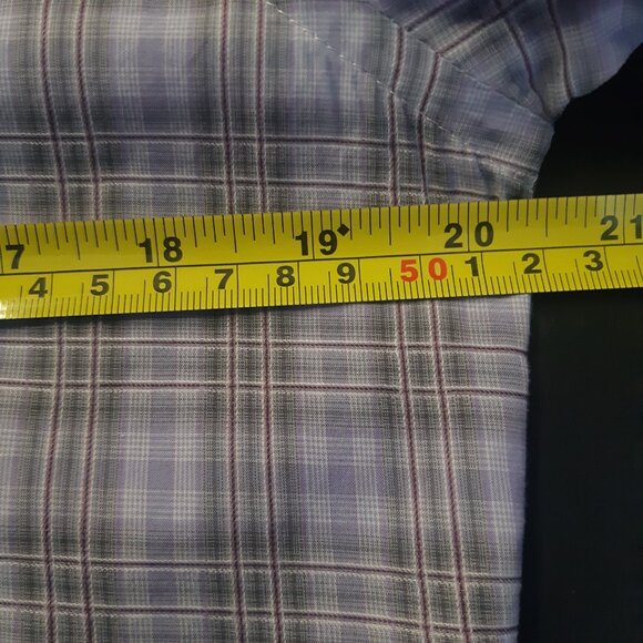 ETRO 39 SZ 40 lightweight Cotton Men's Mauve Plaid Button Up Shirt - Picture 7 of 11